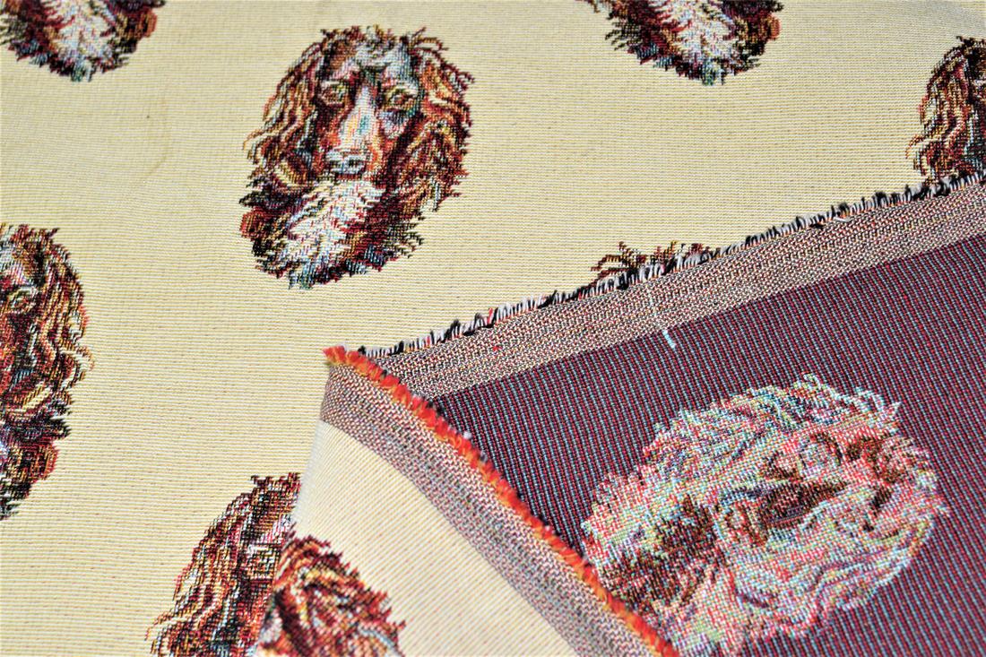 Natural Springer Spaniel All Over Coloured Tapestry Fabric