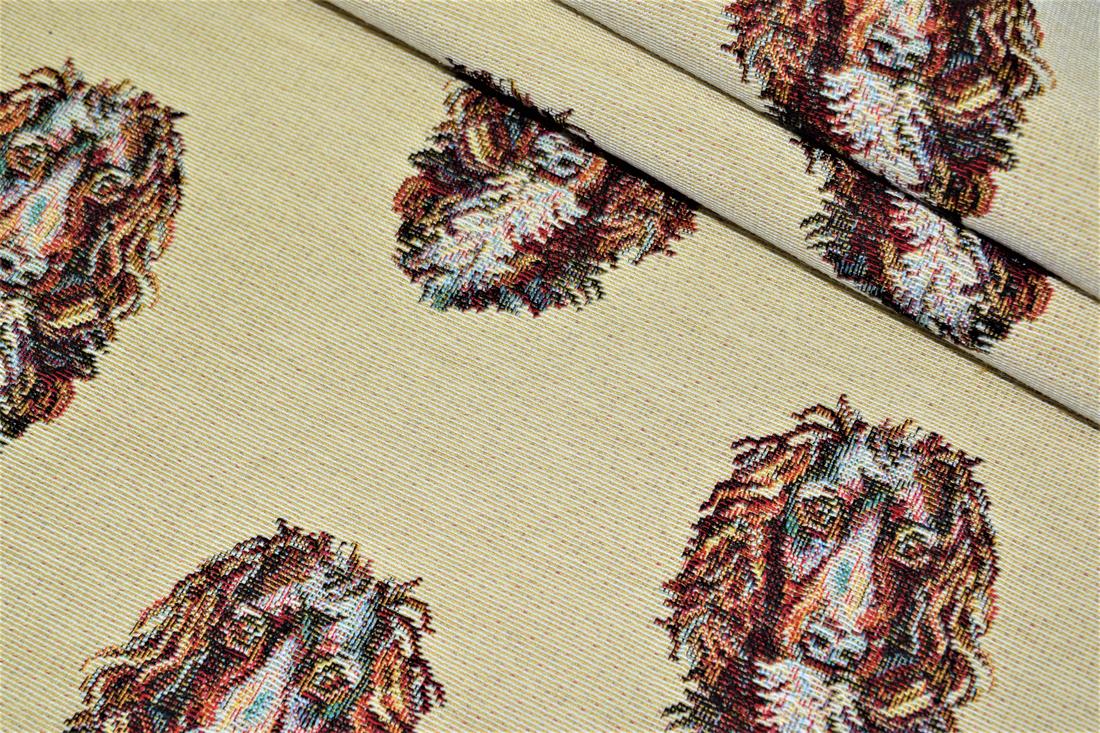 Natural Springer Spaniel All Over Coloured Tapestry Fabric