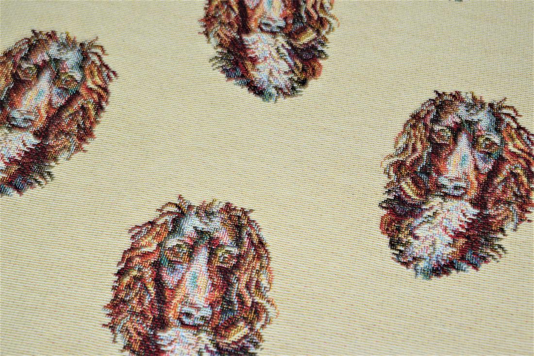 Natural Springer Spaniel All Over Coloured Tapestry Fabric