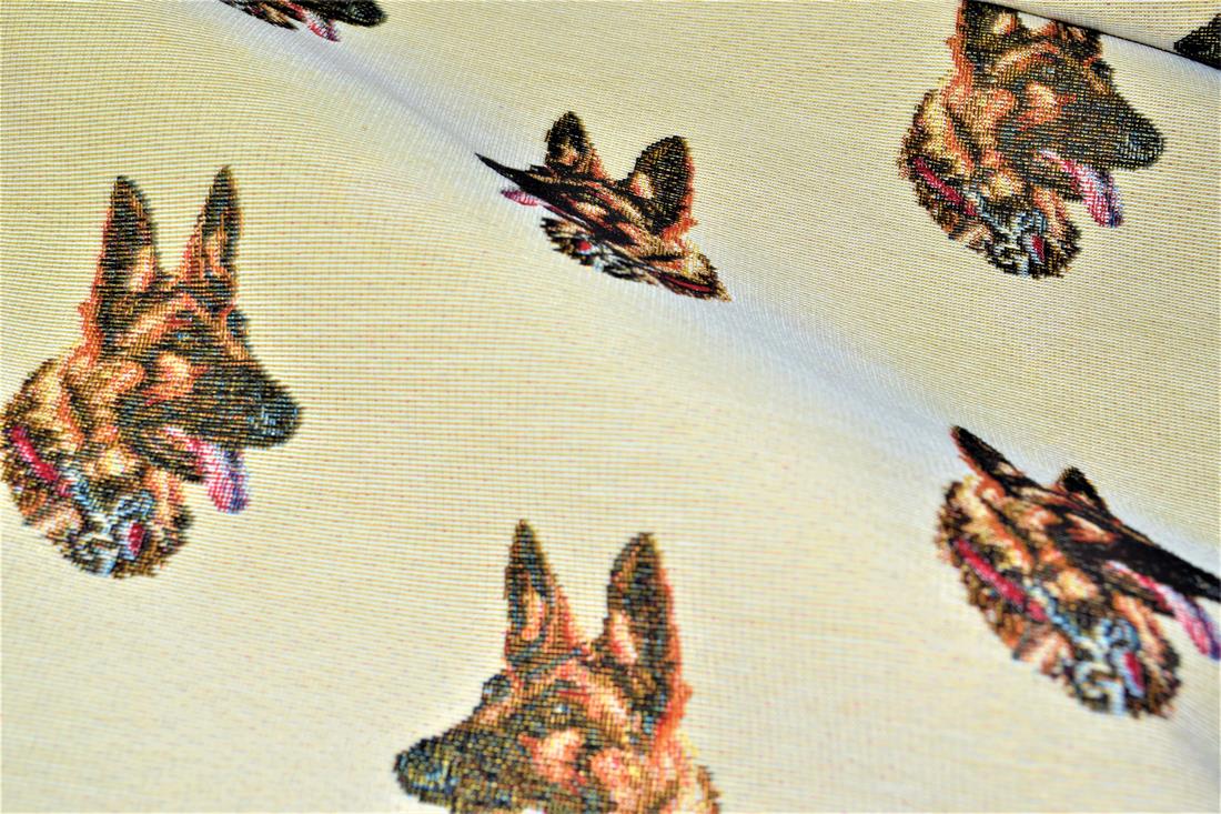 Natural German Sheppard All Over Coloured Tapestry Fabric