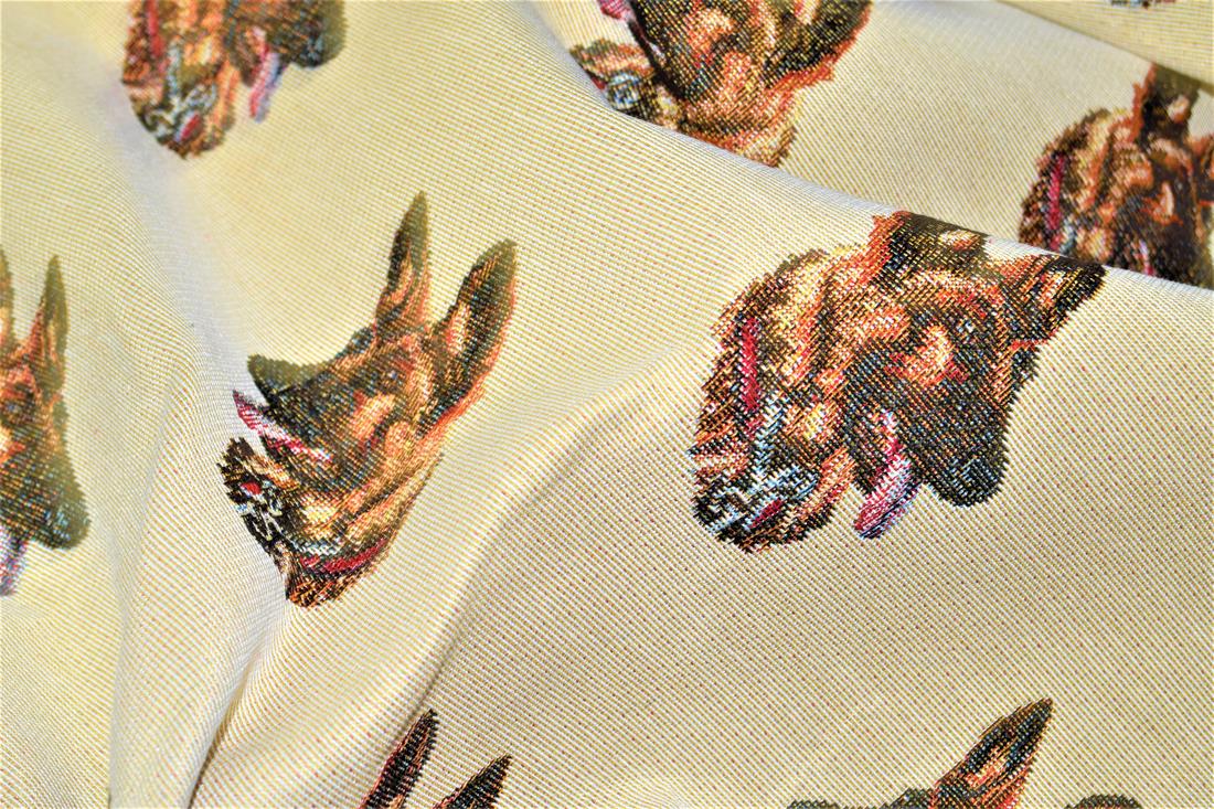 Natural German Sheppard All Over Coloured Tapestry Fabric