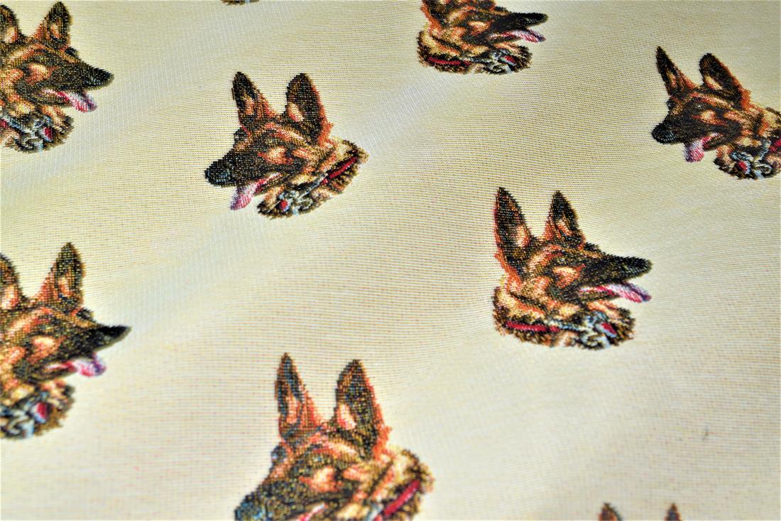 Natural German Sheppard All Over Coloured Tapestry Fabric