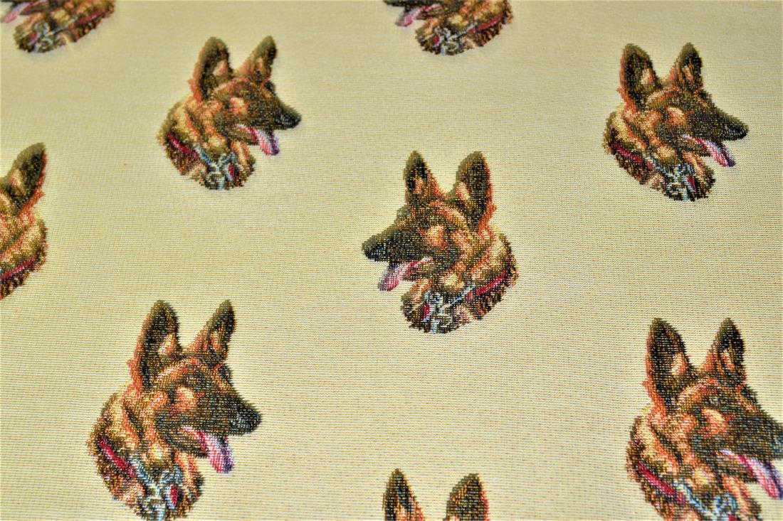 Natural German Sheppard All Over Coloured Tapestry Fabric