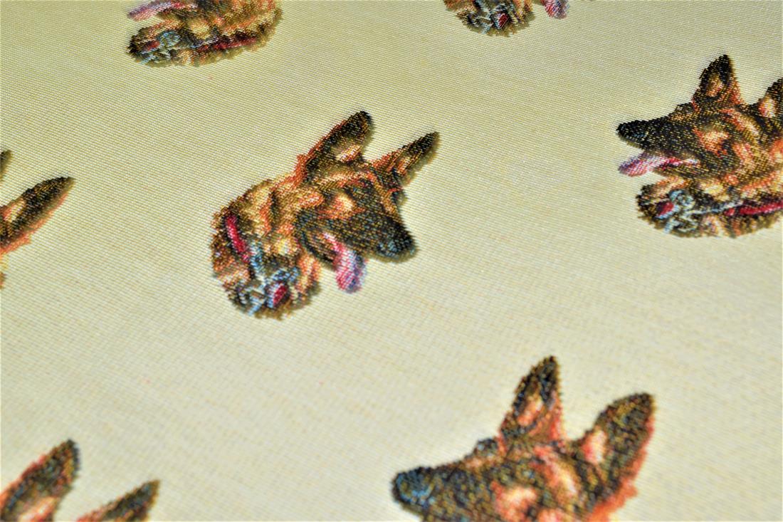 Natural German Sheppard All Over Coloured Tapestry Fabric