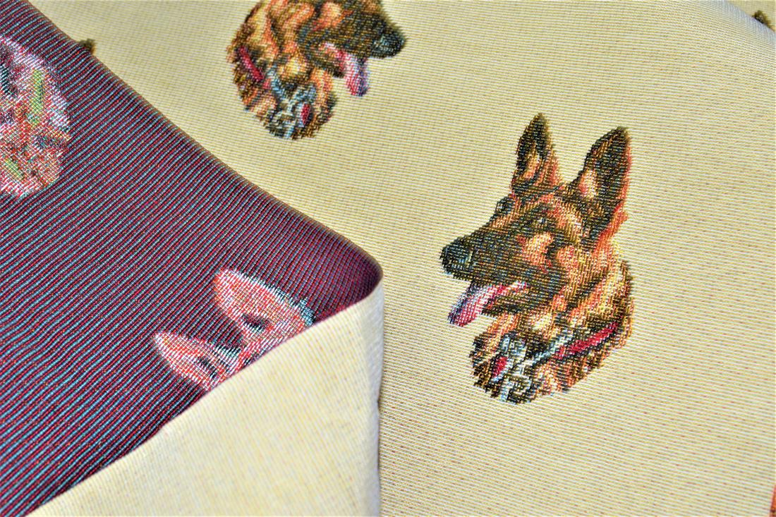 Natural German Sheppard All Over Coloured Tapestry Fabric