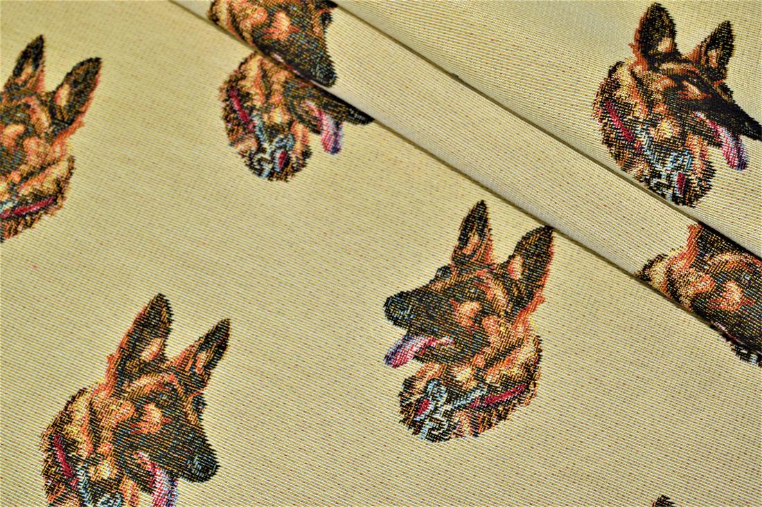 Natural German Sheppard All Over Coloured Tapestry Fabric