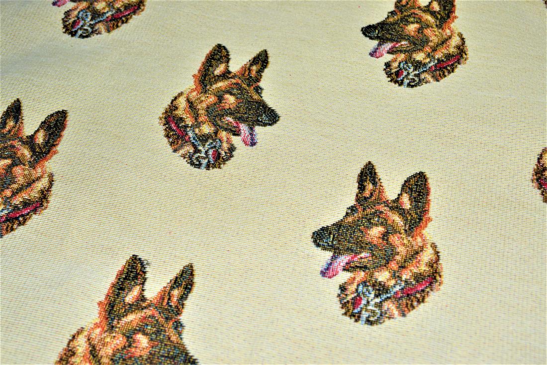 Natural German Sheppard All Over Coloured Tapestry Fabric