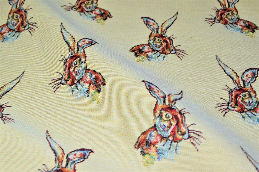 Natural Rabbits Tapestry Fabric