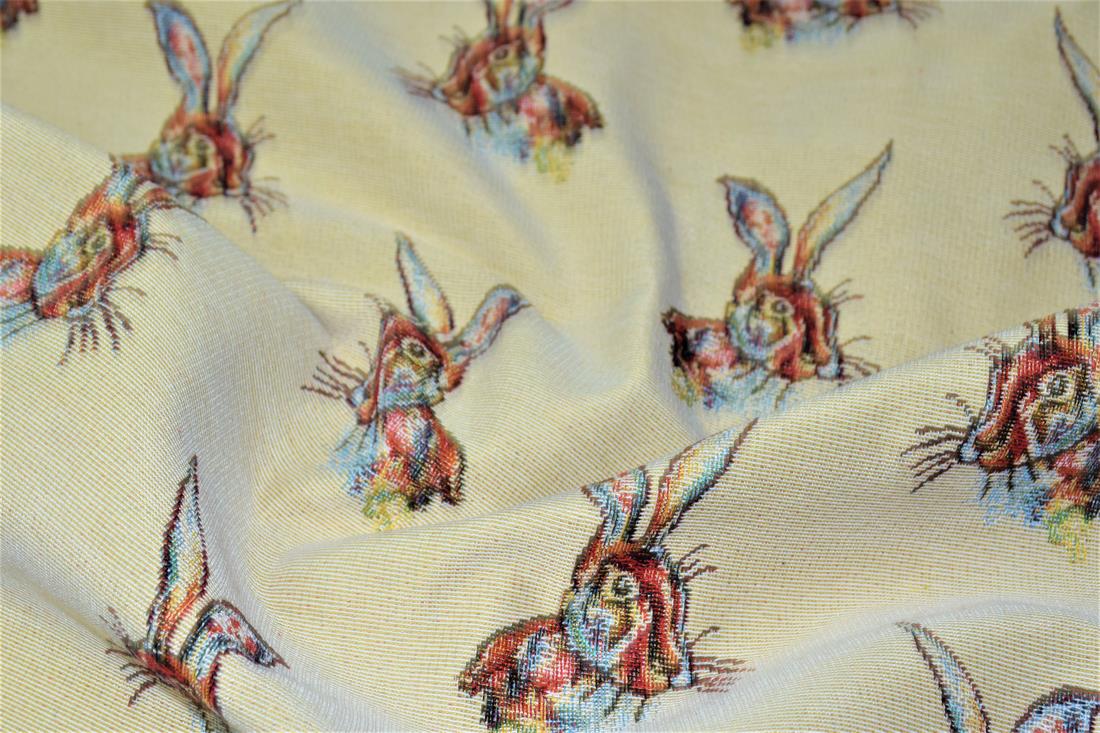 Natural Rabbits Tapestry Fabric