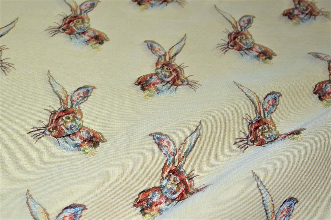 Natural Rabbits Tapestry Fabric