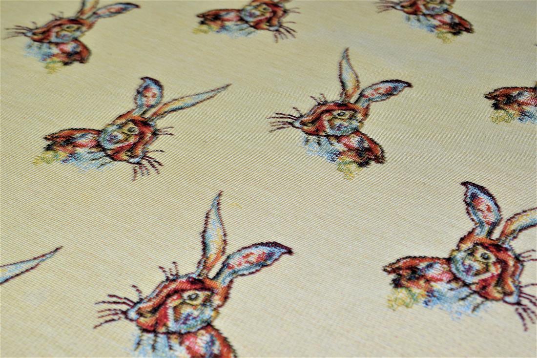 Natural Rabbits Tapestry Fabric