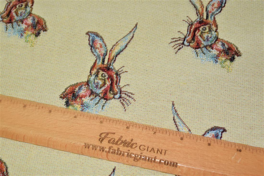 Natural Rabbits Tapestry Fabric