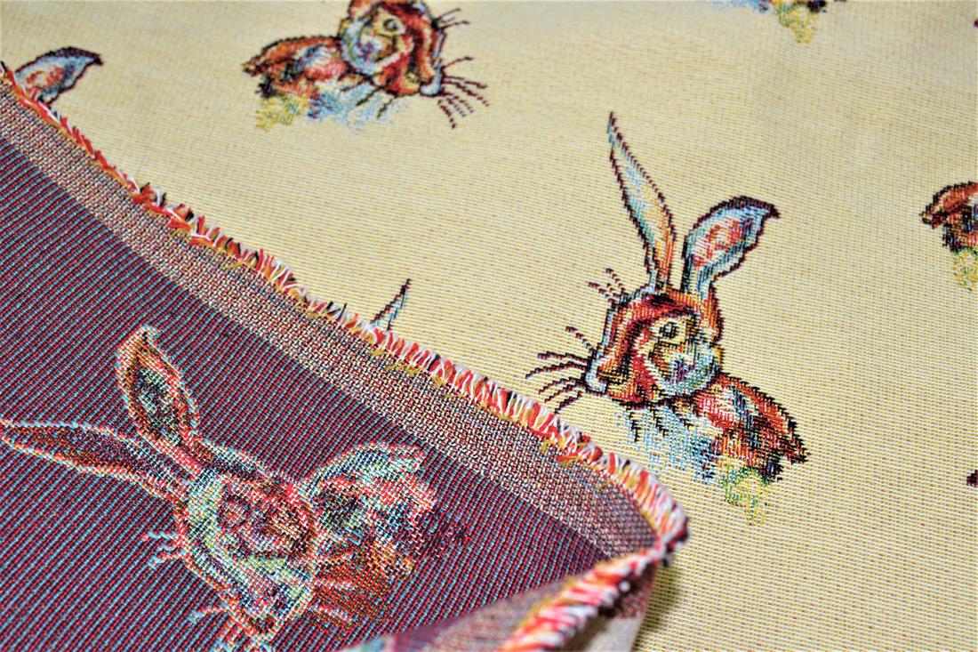 Natural Rabbits Tapestry Fabric