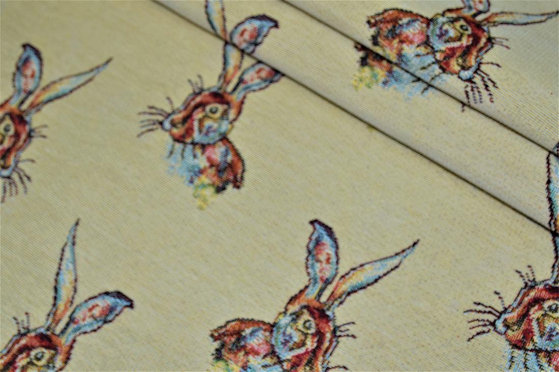 Natural Rabbits Tapestry Fabric