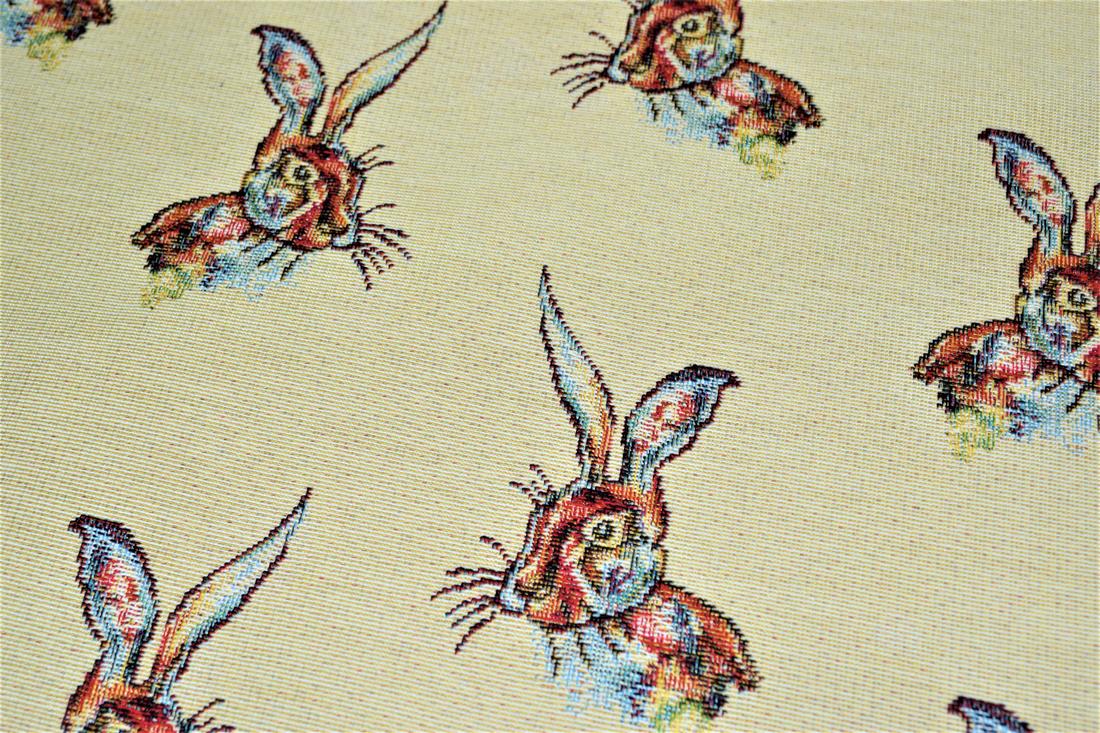 Natural Rabbits Tapestry Fabric