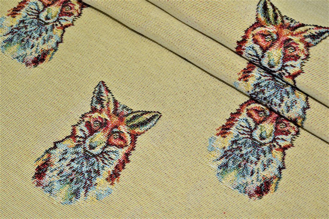 Natural Fox Tapestry Fabric