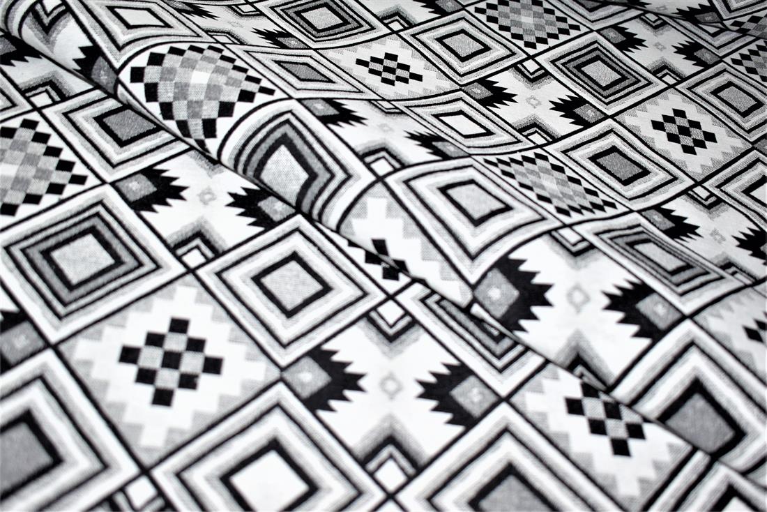 Black & White Aztec Tapestry Fabric