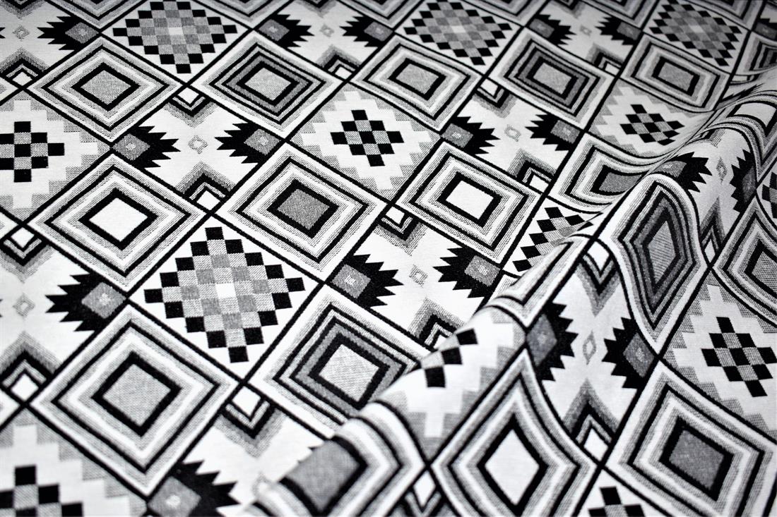 Black & White Aztec Tapestry Fabric