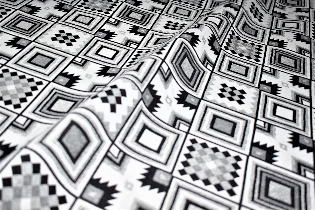 Black & White Aztec Tapestry Fabric