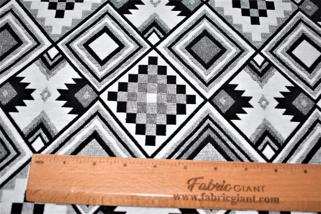 Black & White Aztec Tapestry Fabric