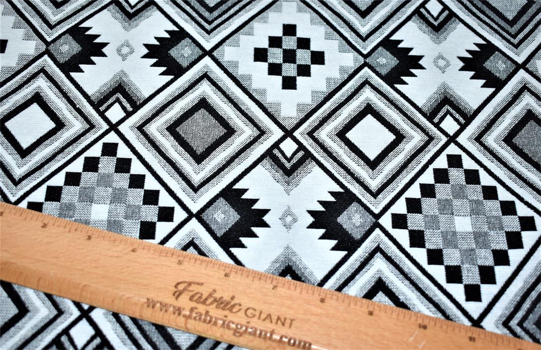 Black & White Aztec Tapestry Fabric