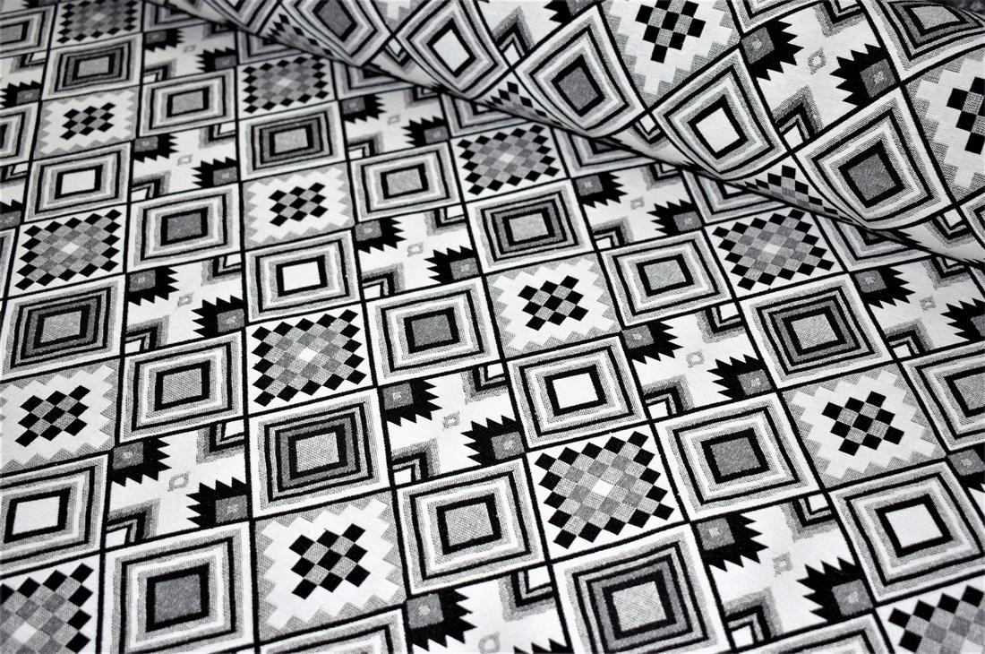 Black & White Aztec Tapestry Fabric