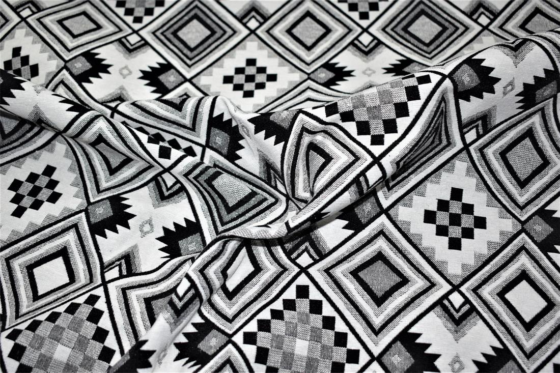 Black & White Aztec Tapestry Fabric