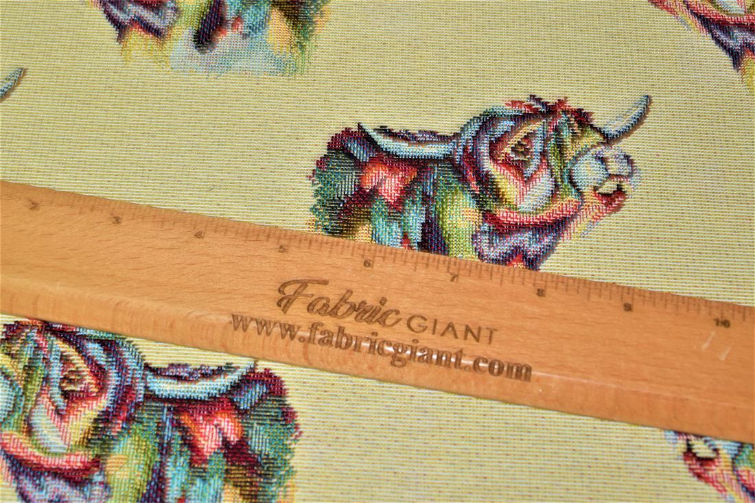 Natural Highland Cow All Over Printed Weight Tapestry