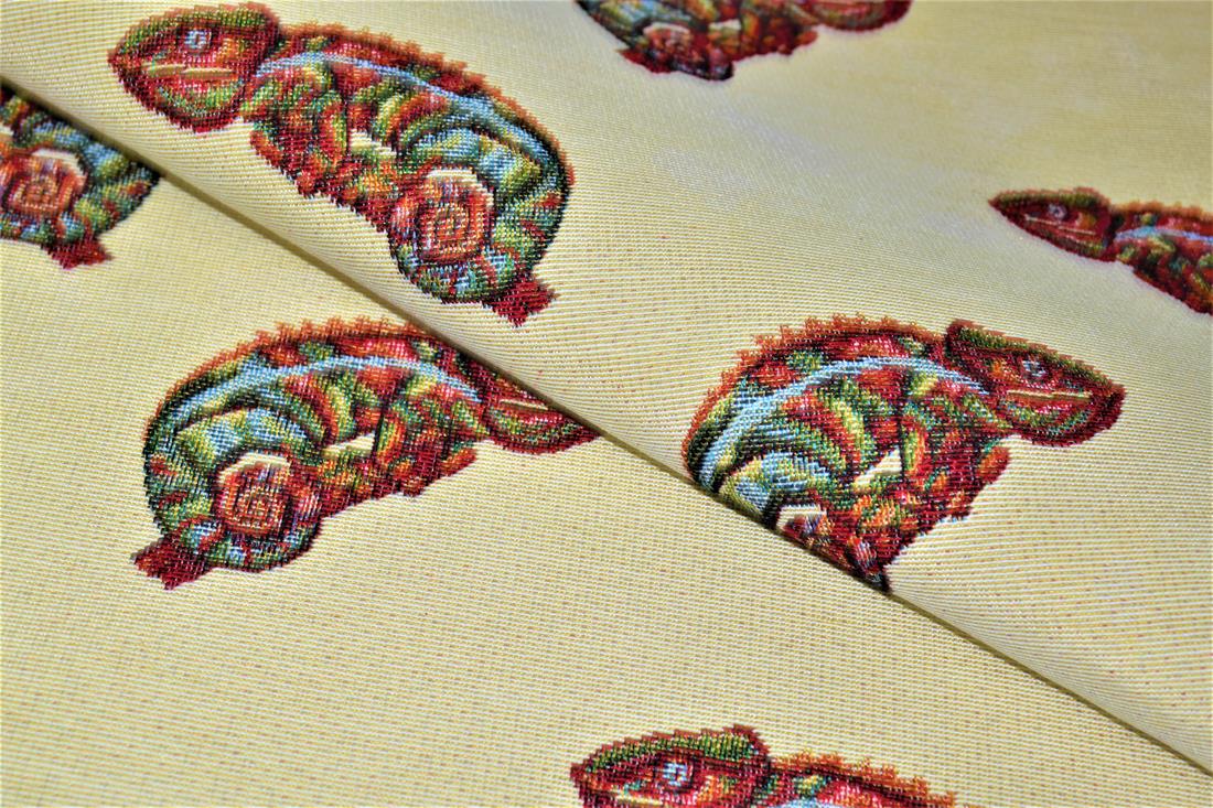 Natural Chameleon All Over Printed Weight Tapestry