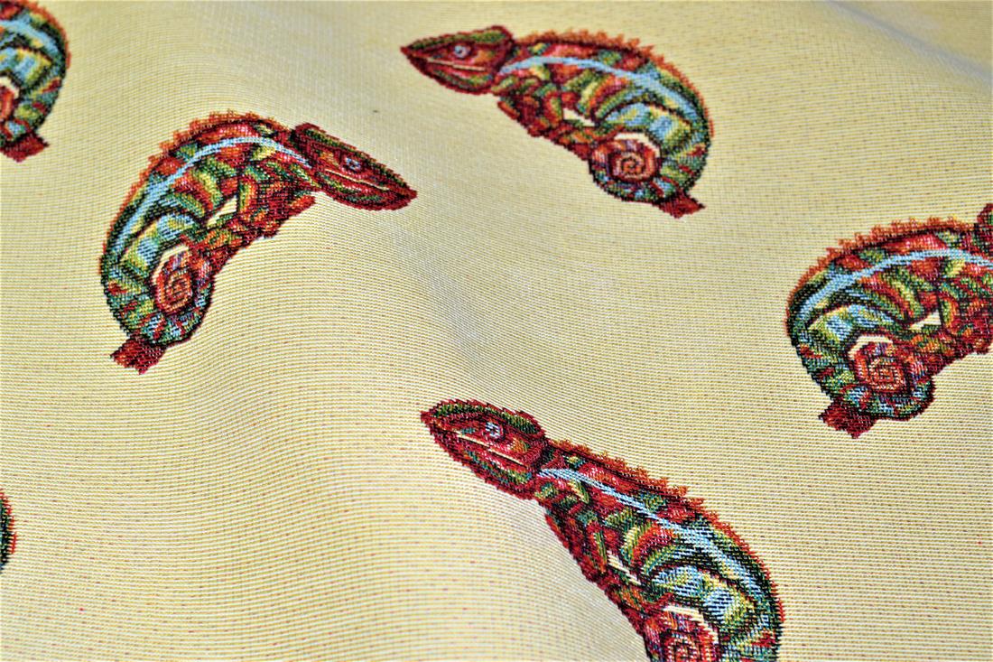 Natural Chameleon All Over Printed Weight Tapestry