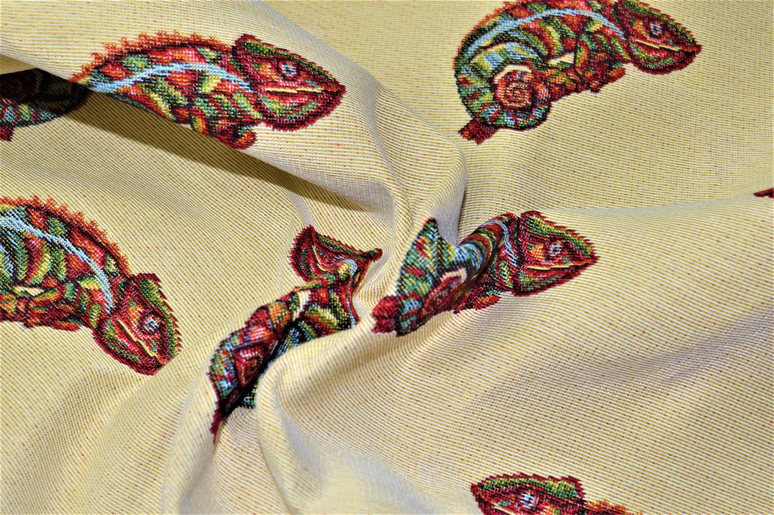 Natural Chameleon All Over Printed Weight Tapestry