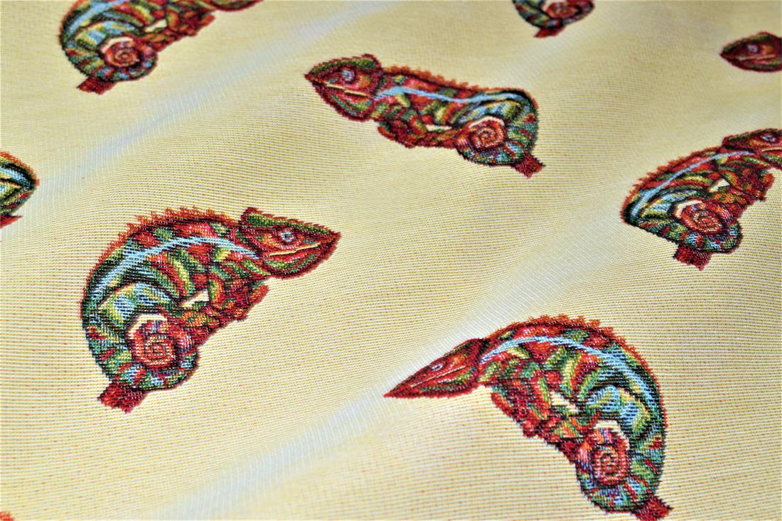 Natural Chameleon All Over Printed Weight Tapestry