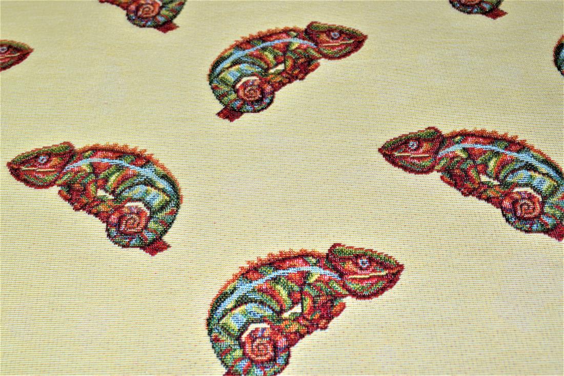 Natural Chameleon All Over Printed Weight Tapestry