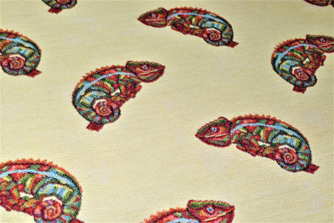 Natural Chameleon All Over Printed Weight Tapestry