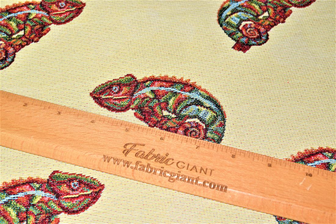 Natural Chameleon All Over Printed Weight Tapestry