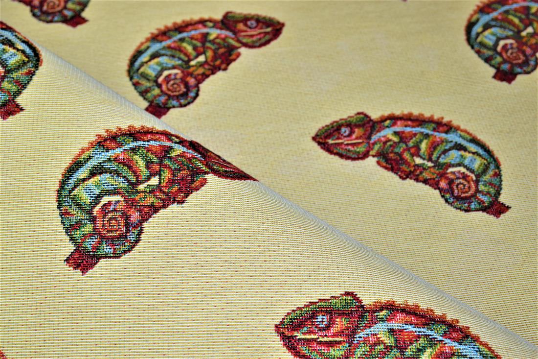 Natural Chameleon All Over Printed Weight Tapestry