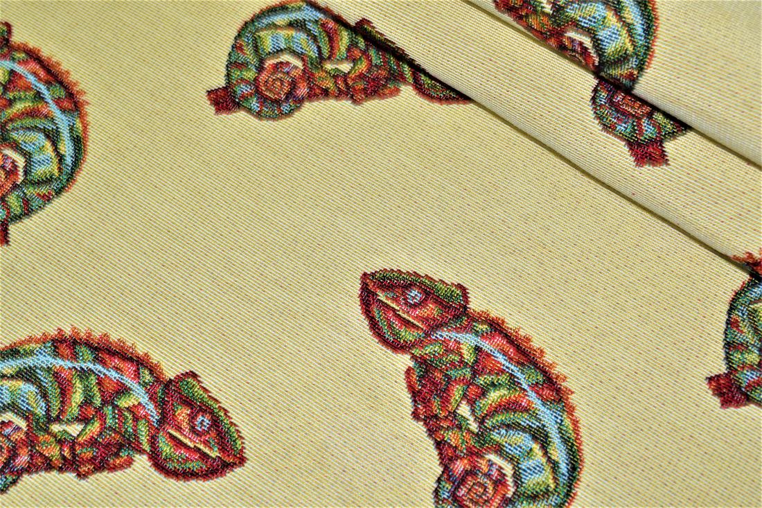 Natural Chameleon All Over Printed Weight Tapestry