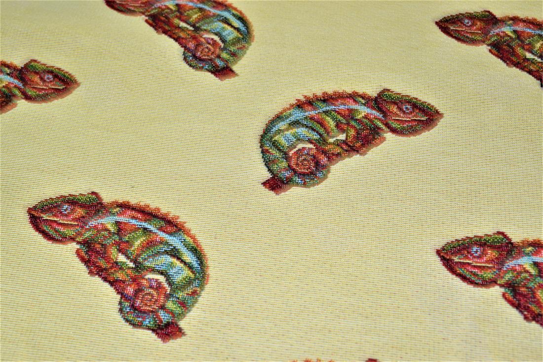 Natural Chameleon All Over Printed Weight Tapestry