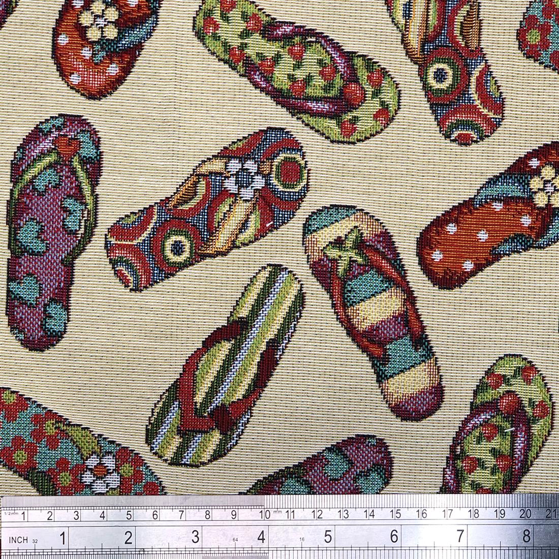Natural Flip Flop Printed Weight Tapestry