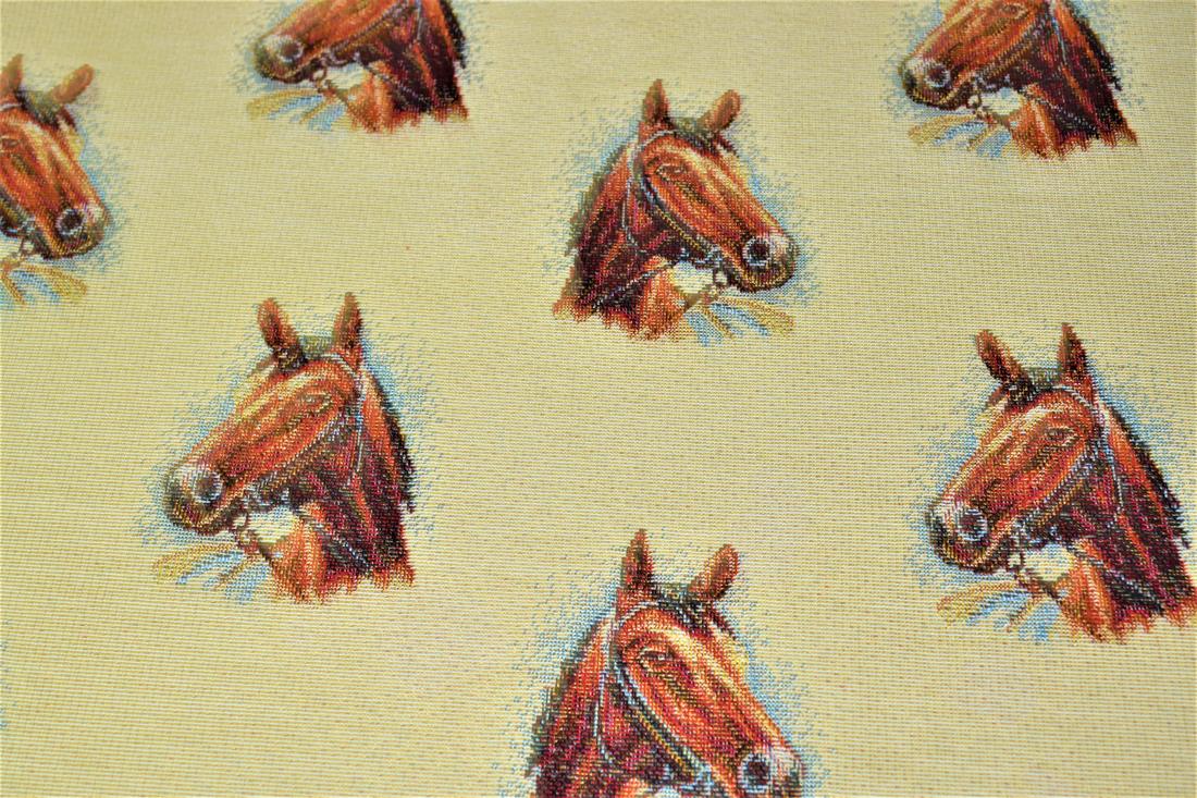 Natural Horse All Over Printed Weight Tapestry