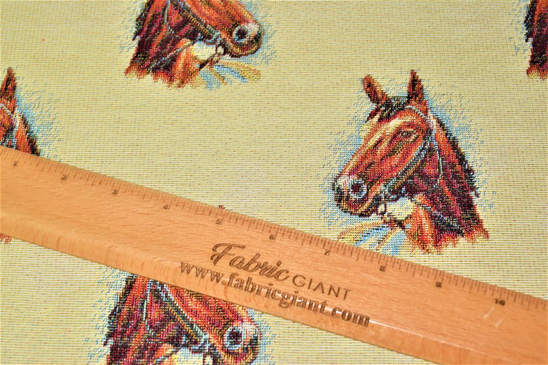 Natural Horse All Over Printed Weight Tapestry