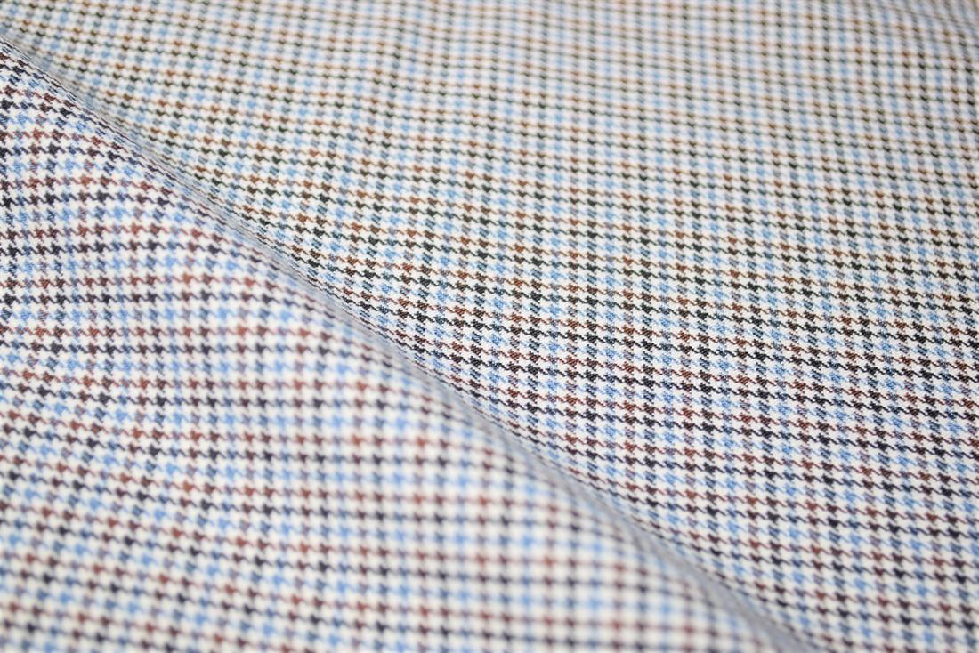 Blue & Brown Tartan Poly-Viscose Check Fashion Fabric