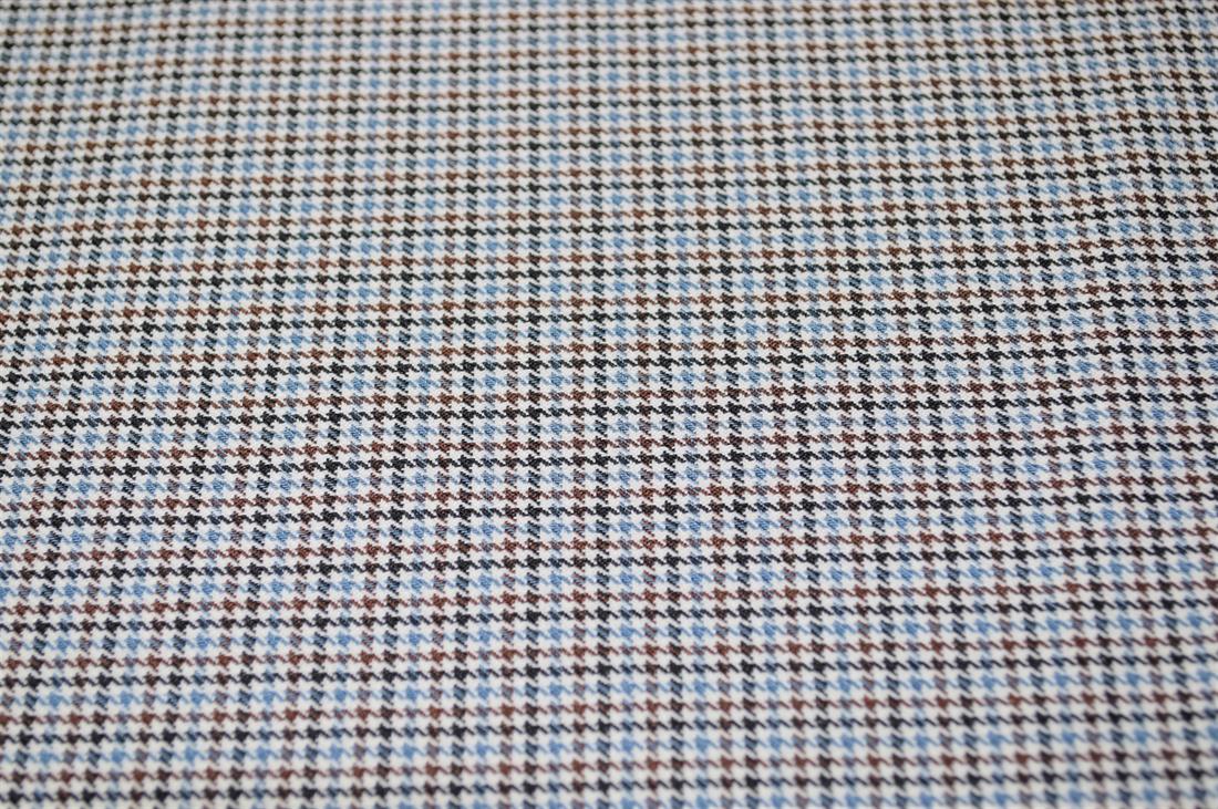 Blue & Brown Tartan Poly-Viscose Check Fashion Fabric