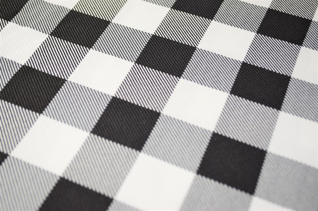 Black & White Tartan Poly-Viscose Check Fashion Fabric