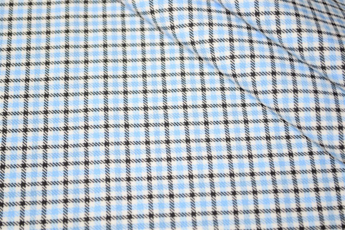 Blue & Black Tartan Poly-Viscose Check Fashion Fabric