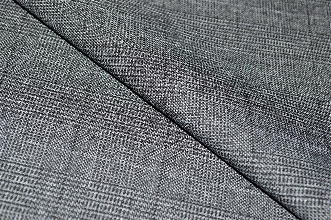 Black Tartan Poly-Viscose Check Fashion Fabric