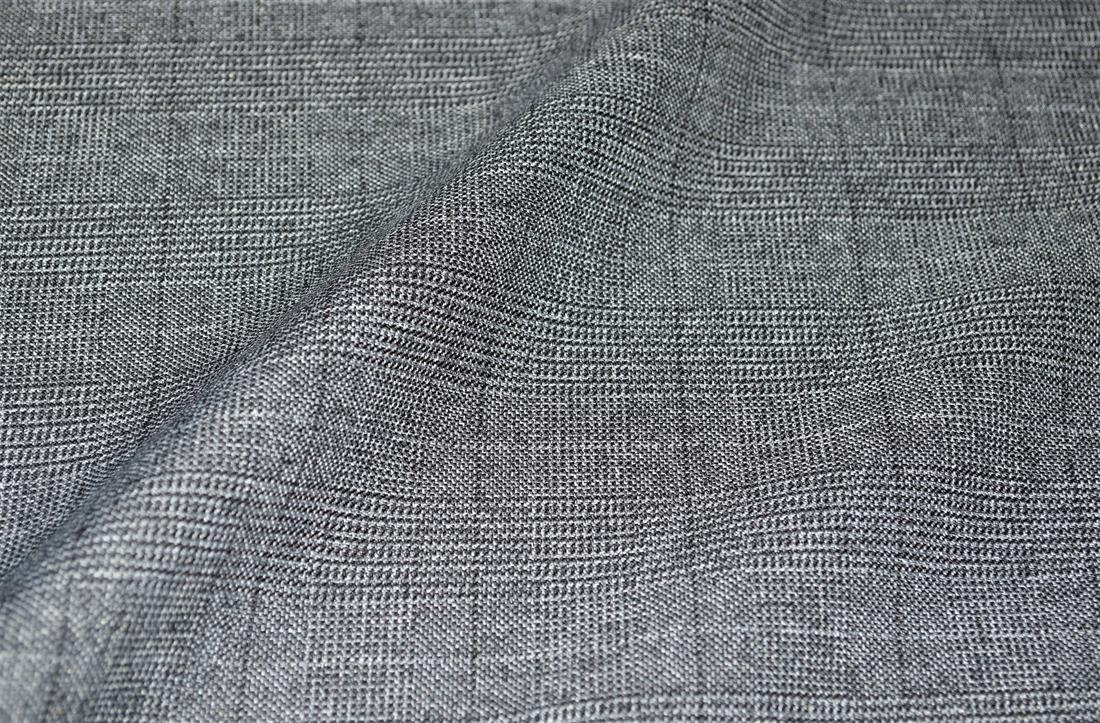 Black Tartan Poly-Viscose Check Fashion Fabric