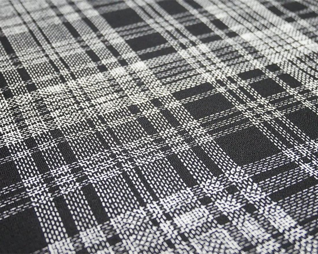 Black Poly Tartan Fabric