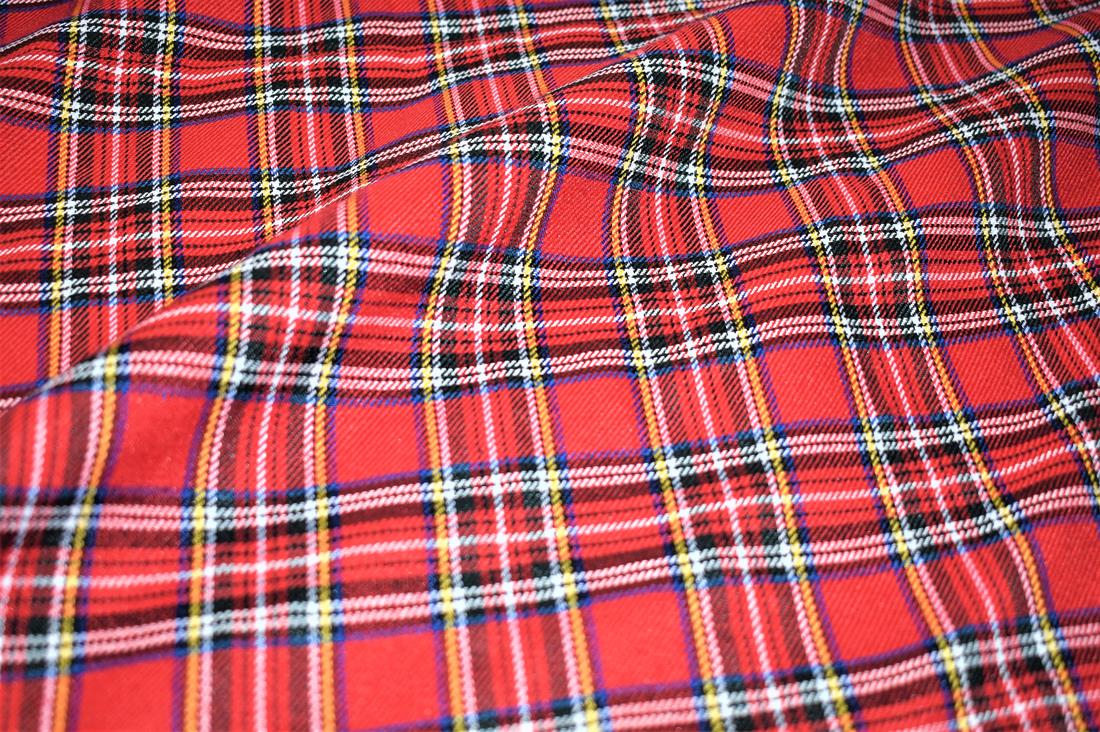 Red Royal Stewart Tartan Medium Fabric