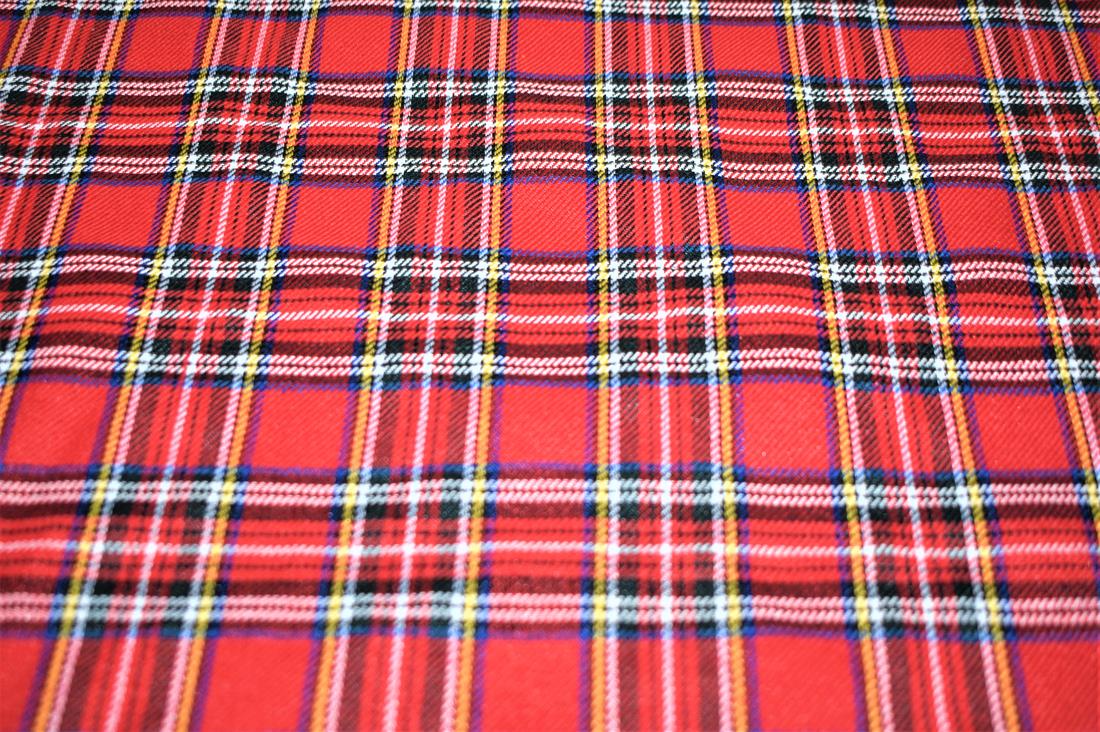 Red Royal Stewart Tartan Medium Fabric